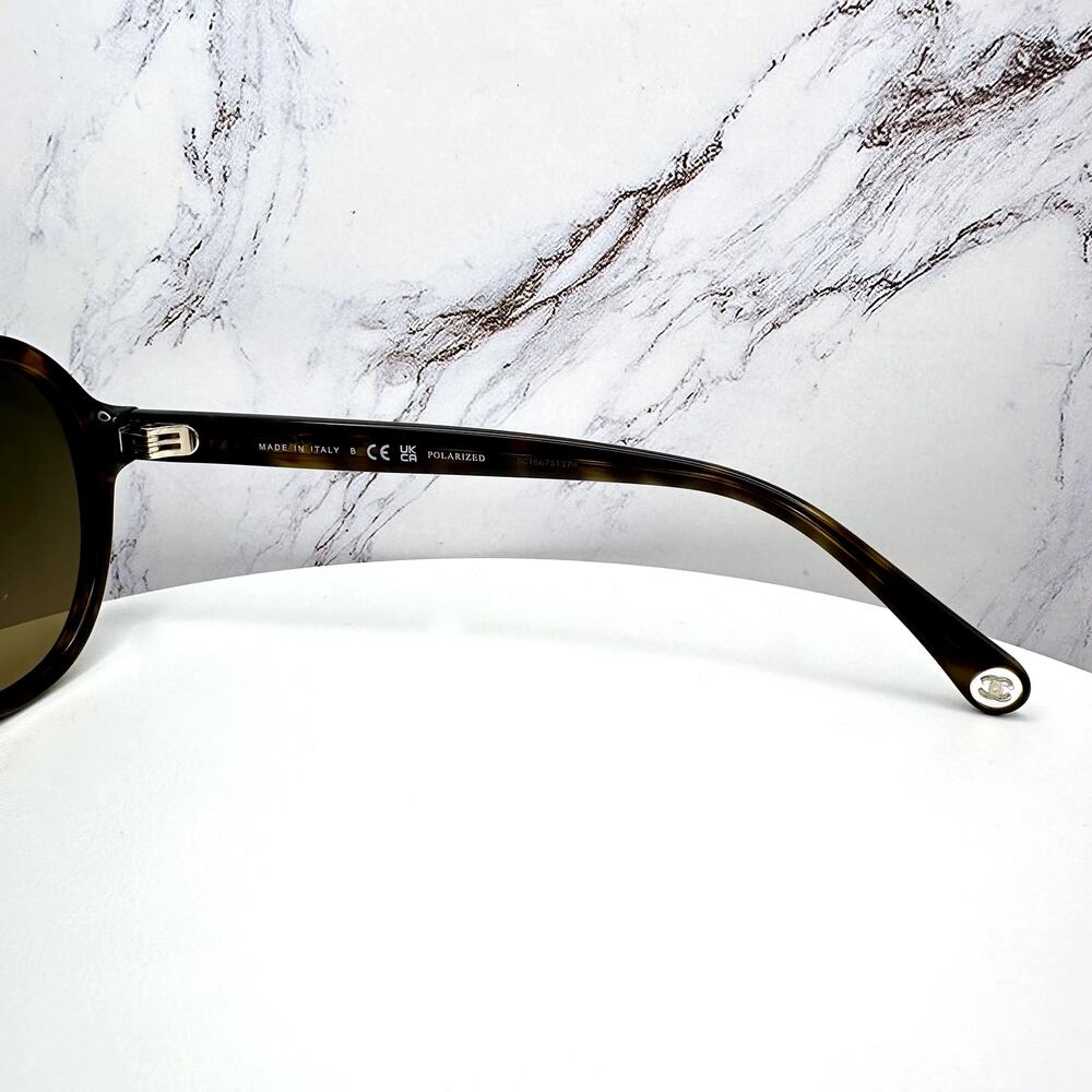 New CHANEL Sunglasses Brown Havana Polarized Lens Pilot Aviator - Picture 11 of 16